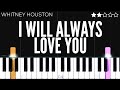 Whitney houston  i will always love you  easy piano tutorial