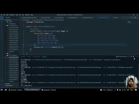 d. Membuat dan Menampilkan elemen Array 2D bertipe double