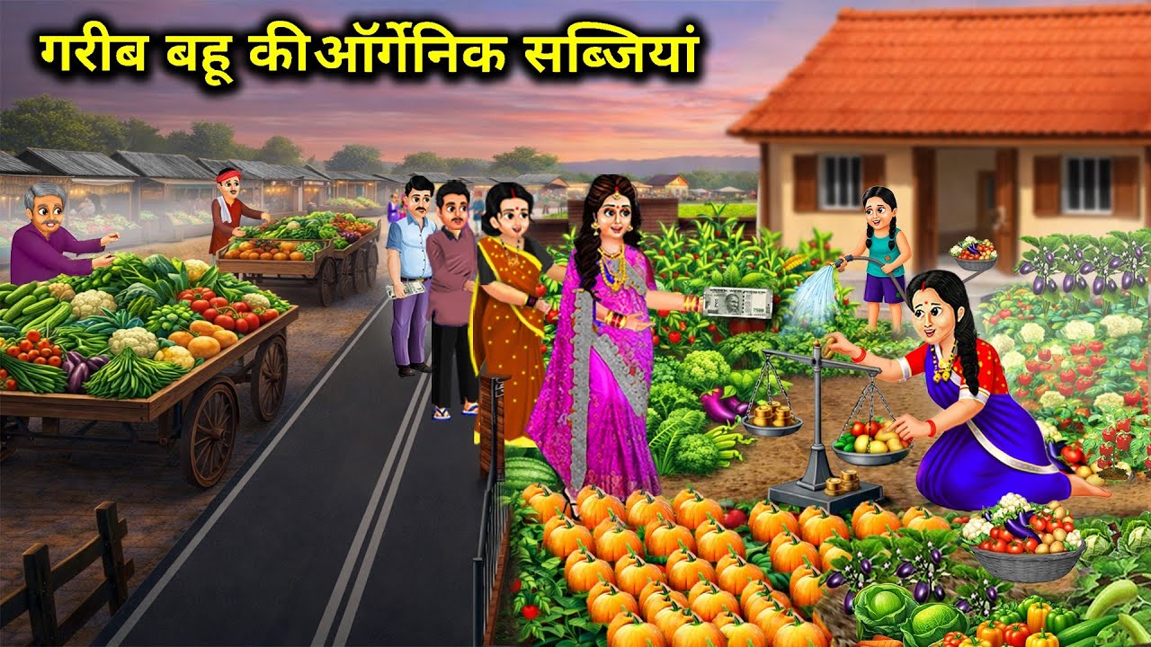 गरीब बहू की ऑर्गेनिक सब्जियां || Garib Bahu Organic Vegetables || Cartoon Video