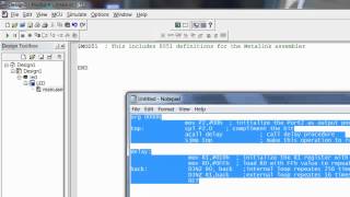 Multisim MCU MultiMCU Assembly Language blinkling LED 8051