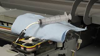 Ricoh DTG Syringing print lines.