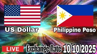 US Dollar to Philippine Peso Today Exchange Rate Real Time Live Stream October 10, 2025