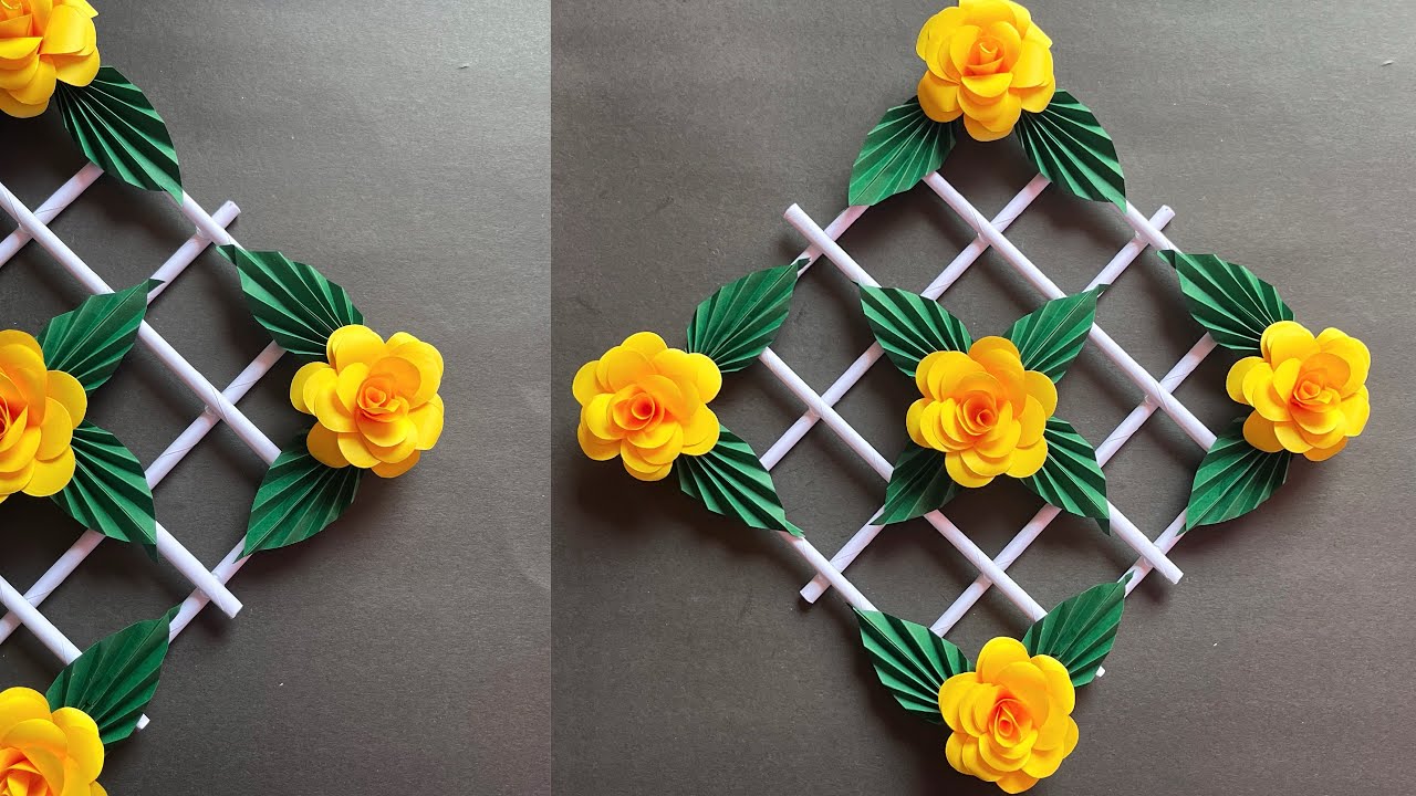 Beautiful paper flower wall hanging | Easy And simple wall hanging craft |Sidra craft ideas 💡 