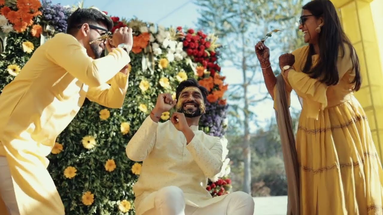 Wrapped in turmeric's golden embrace, Kinisha and Jayan's Haldi ceremony radiates warmth and joy.