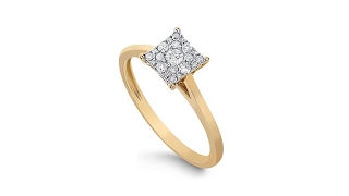 Diamond Couture 14K Gold 0.2ctw Diamond Princess Ring