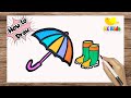 How to draw: Boot and Umbrella