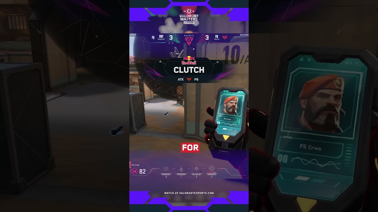 Crws wraps around for the flank to clutch the 1v2 🧠 #VALORANTMasters #valorant #shorts #vct