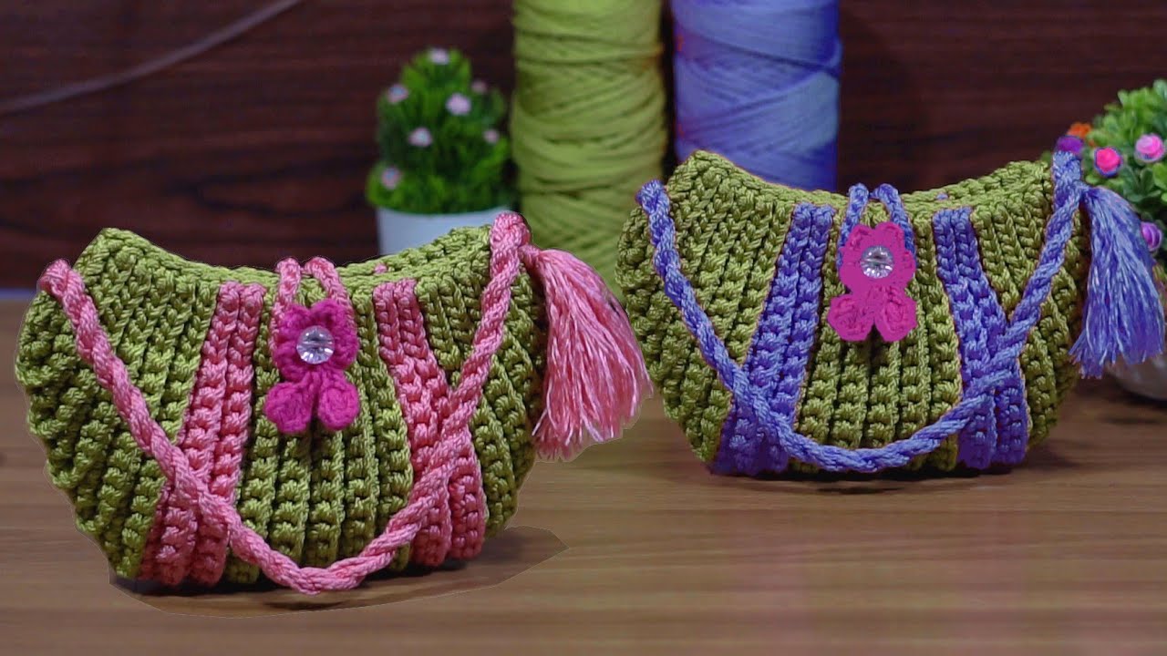 New crochet bag design/crochet purse tutorial in Hindi/crosia bag ka design  - YouTube
