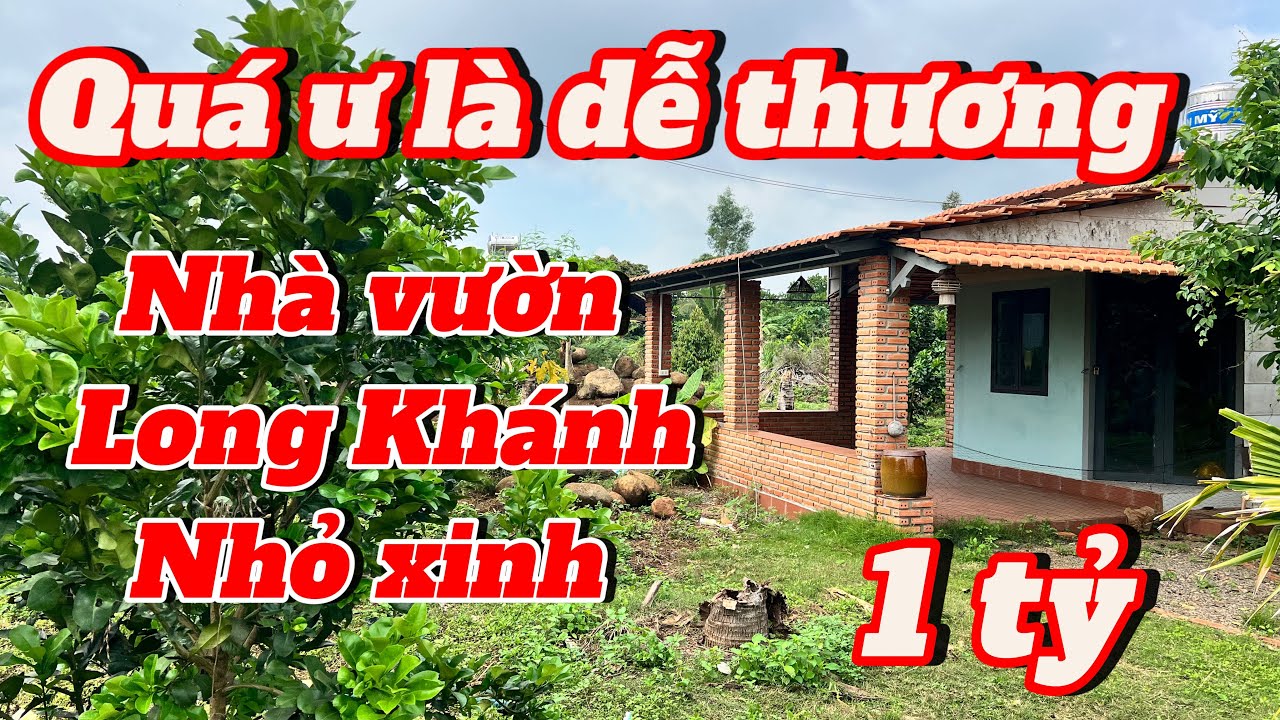 Nhà vườn Long Khánh nhỏ xinh. Quá ư là dễ thương. 1000m2 cây trái , nhà ở . Giá hợp lý.