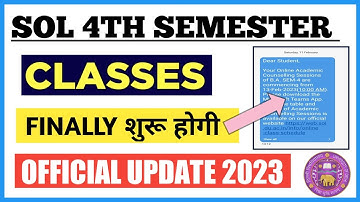 SOL Fourth Semester Classes Starts 2023 | Sol 4th Semester Online classes Update 2023 @SOLDEFENCE