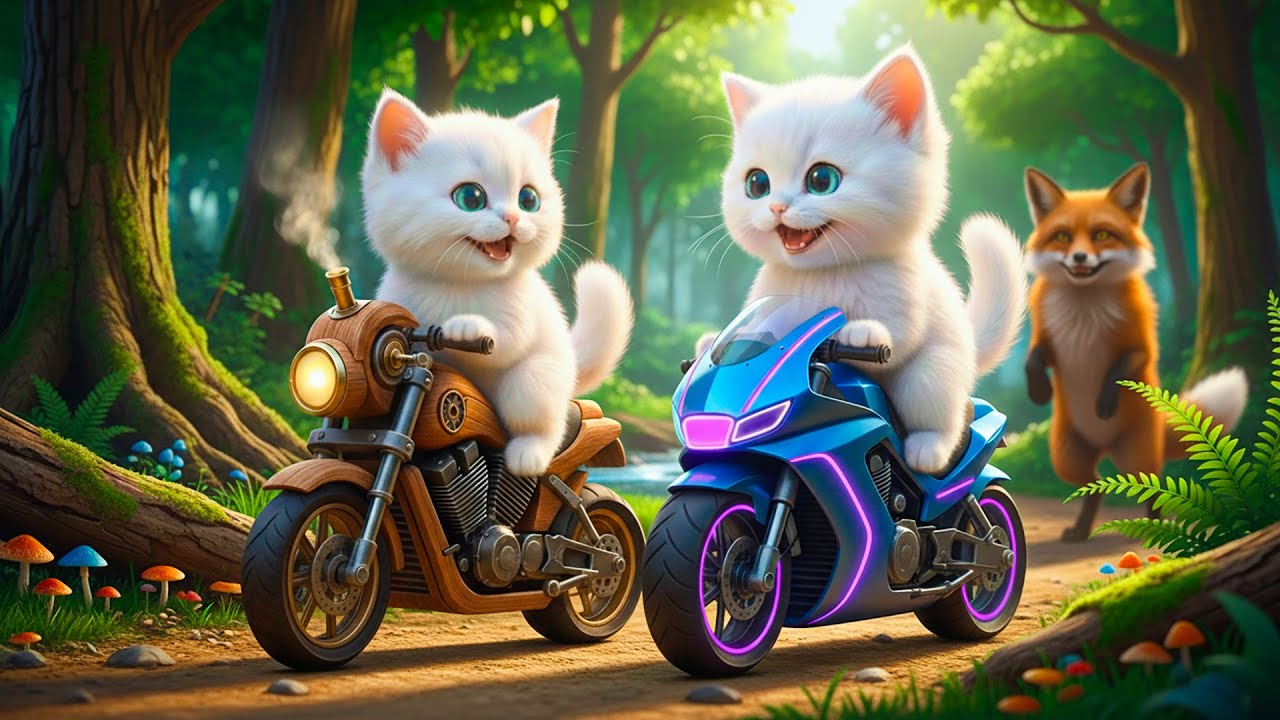 Kitten and Mama Cat Stop Fox to Rescue City | Cats Videos AI Heartwarming Story