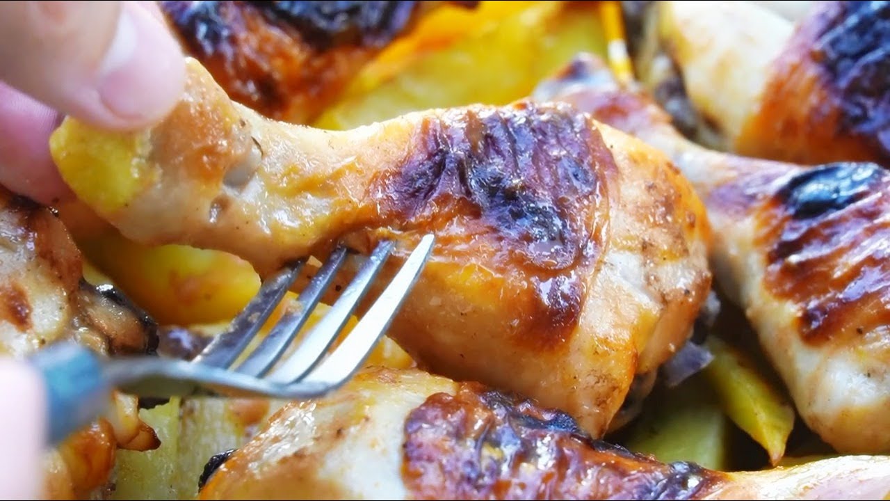 Huhn mit Kartoffeln im Ofen – so schmackhaft!!! - YouTube
