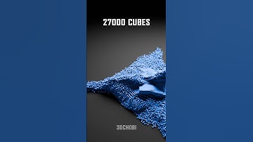 1 to 27000 Cubes against Ball Satisfying Disintegration #satisfying #animation #blender #3dart