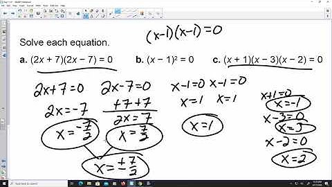 7.4 Solving Polynomial Equations in Factored Form
