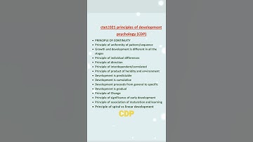 principles of development (CDP) CTET 2021