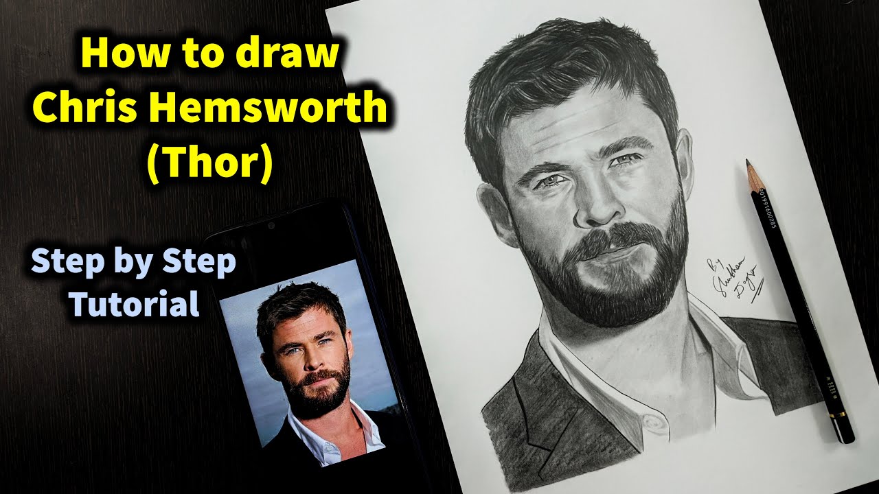 My new colored pencil drawing of Chris Hemsworth (THOR) | Marvel Amino