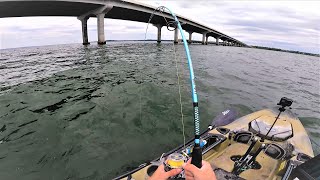 Vertical Jigging for BIG FISH in Deep Water on my Kayak! (Monster fish Hooked!)