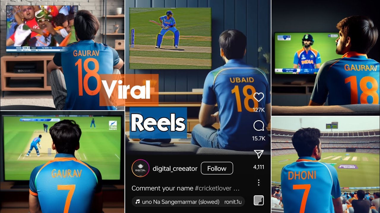 Indian Cricket Viral Reels Editing | How To make Viral Indian Cricket team jersey in Ai Tools