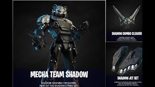 Fortnite New Mecha Team Shadow skins with shadow combo cleaver pickaxes, shadow jet set - Fortnite