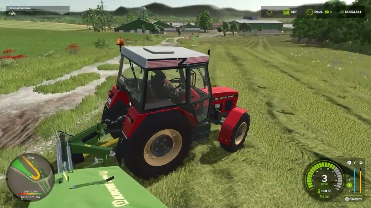 dnes sekame travu s krone a zetor 7745