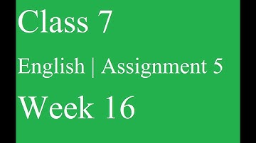 Class 7 | English | Assignment 5 | Week 16