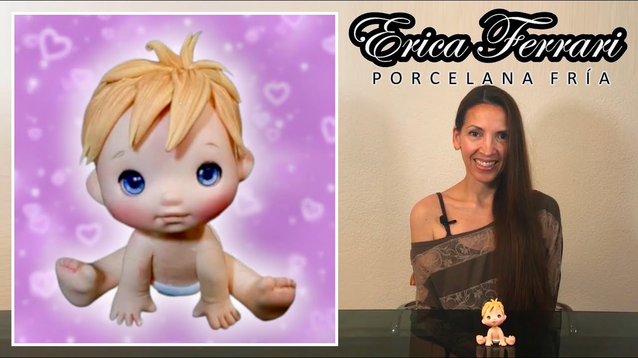 We Model in Cold Porcelain a BABY in DIAPERS, Erica Ferrari Cold Porcelain