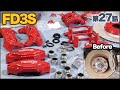 【RX-7レストア】憧れの真っ赤なブレーキキャリパー大作戦！甦れ FD3S第27話［スリットローター］［耐熱塗料］