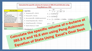 Using the Peng-Robinson Equation of State to calculate the specific volume of n-butane.