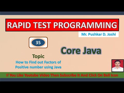 How To Find Out Factors of Positive Number using Java || Part 35