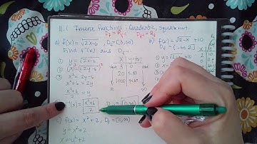 11.2 Inverse functions Quadratic, square root