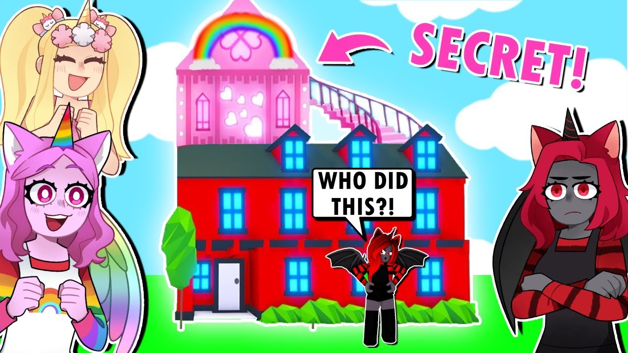 I Built a SECRET House On Top Of MOODYS In Adopt Me?!! (Roblox)