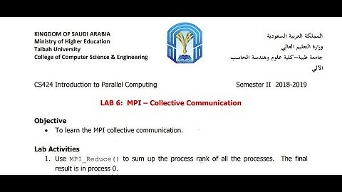 Lab6: MPI Collective Communication ||Parallel Computing شرح معمل 6 حوسبة متوازية