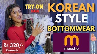 Trendy KOREAN BOTTOMS from MEESHO | Loosefit | Baggy jeans | Cargo | Tryon | Honest Review |gimaashi