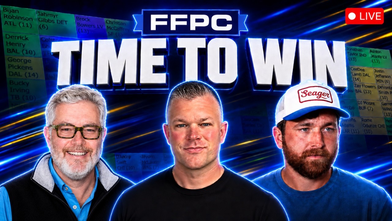 LIVE Fantasy Football Draft: FFPC Main Event w/S. Barrett & M. Schopp ($2,200 Entry) artwork
