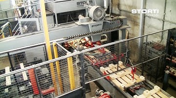 STORTI Mechanical nailing line with rapid setting and automatic feeder for top boards mod. Flex 50 M