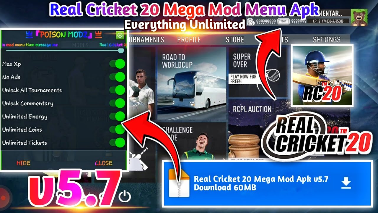 Real Cricket 20 Mod Apk v5.7 Real Cricket Mega Mod