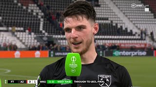 Declan Rice over the moon after historic night for West Ham!