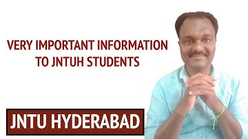 VERY IMPORTANT INFORMATION TO JNTUH STUDENTS  #jntuh