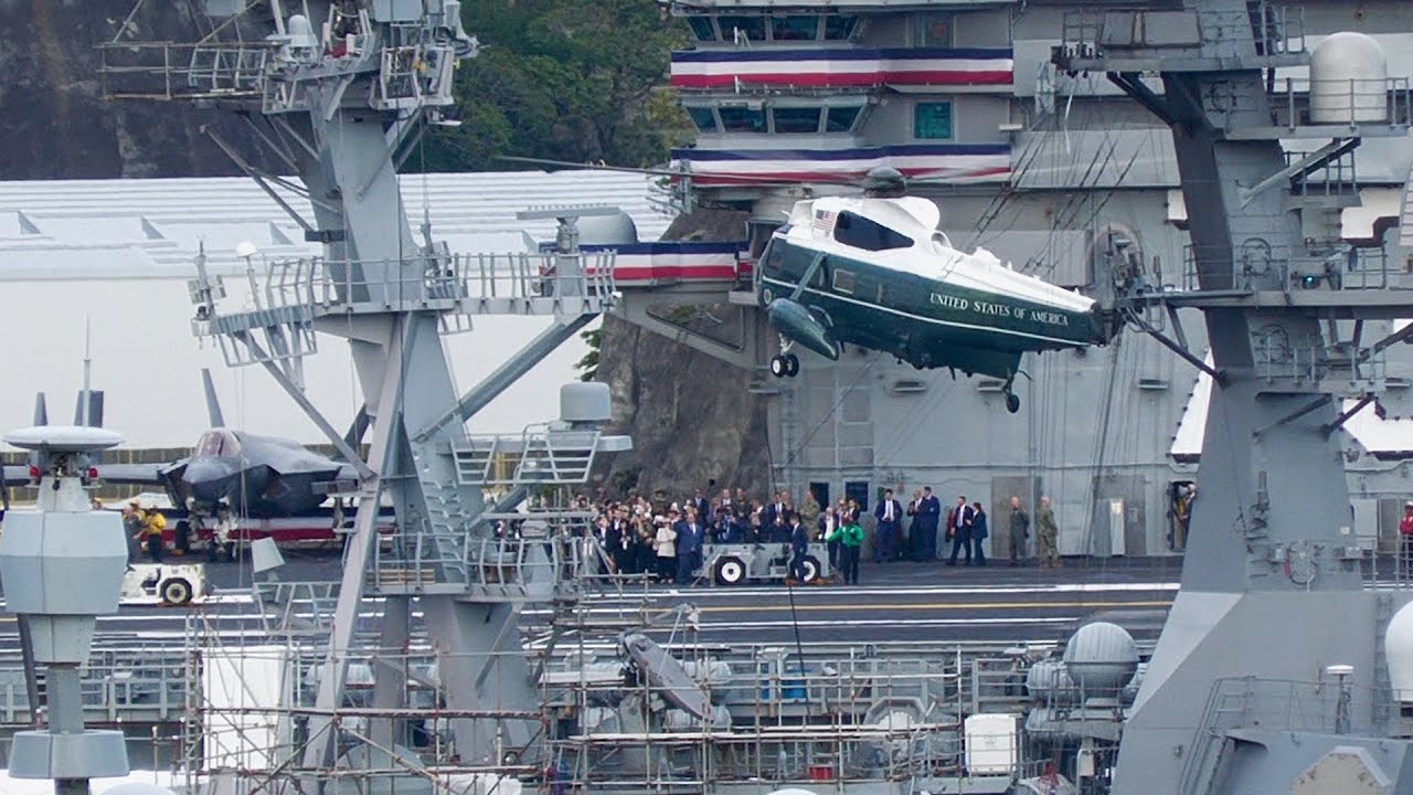 Donald Trump Aboard the World’s Largest Aircraft Carrier