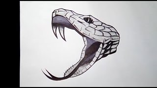 how to draw a snake head