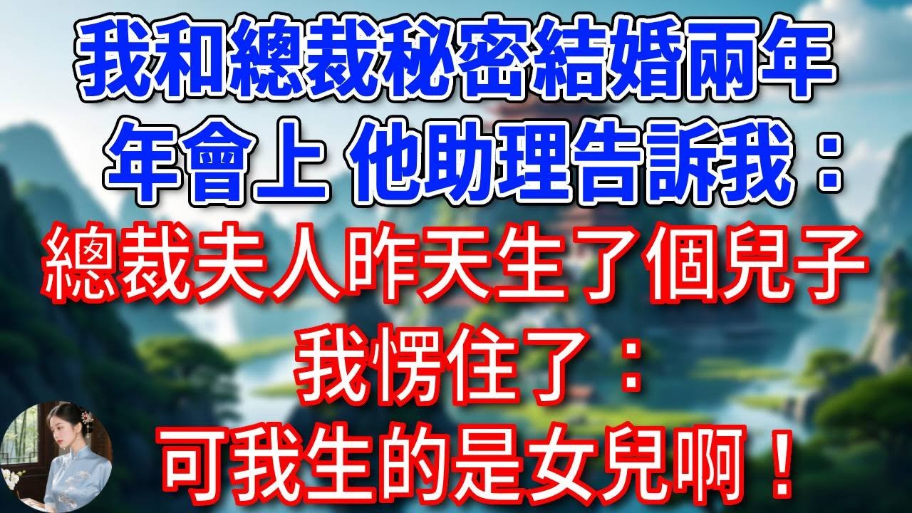 我和總裁秘密結婚兩年，公司年會上，他助理告訴我：總裁夫人昨天生了個兒子，我愣住了：可我生的是女兒啊！#為人處世#生活經驗#情感故事#故事#小說#戀愛#情感#婚姻