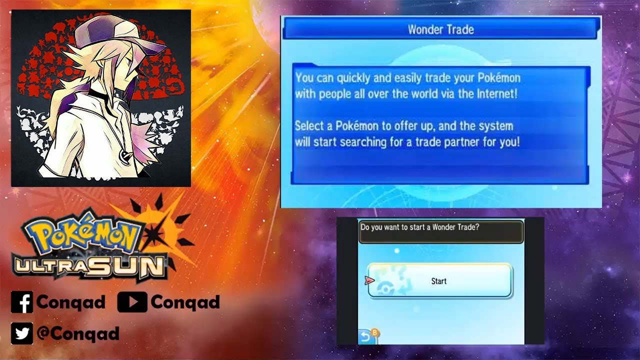 Pokemon Ultra Sun Wonder Trade w/Conqad 1 YouTube