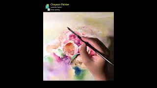 Watercolor painting demonstration of the flower 힐링 수채화, 꽃 그리기 #shorts