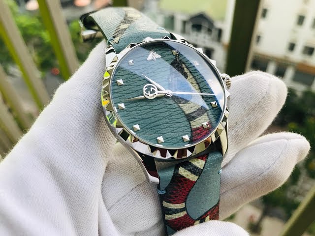 Xship.vn: GUCCI G-Timeless Blue with Kingsnake Head Print Dial