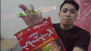 Mukbang! Spicy noodles paired with choco butter nut?