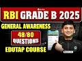RBI Grade B 2025 General Awareness Analysis | How Many Questions Were From EduTap Course