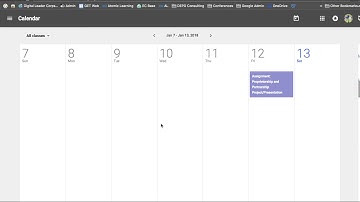 Google Classroom - Calendar - Student View