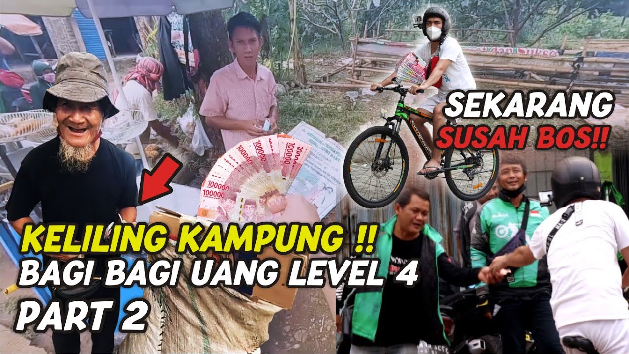 LEVEL 4 BOSS !! KELILING KAMPUNG BAGI BAGI UANG AUTO DISERBU WARGA