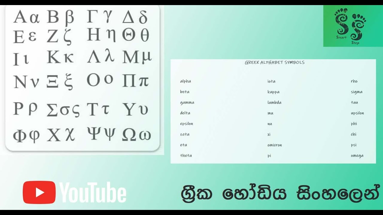 ග්‍රීක හෝඩිය සිංහලෙන් |The Greek alphabet in Sinhala - YouTube