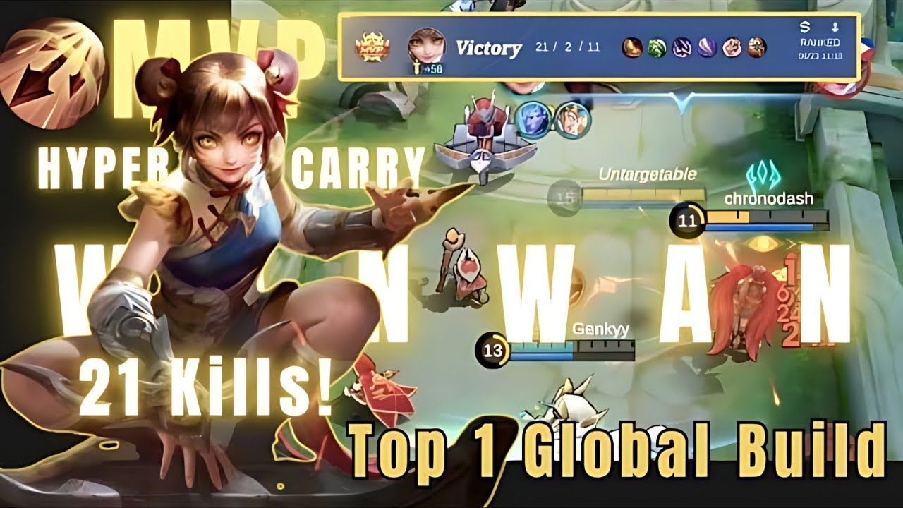 21 Kills Wanwan Gold Lane! Top Global Build – MLBB S37 Gameplay